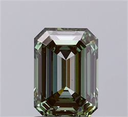 Picture of Lab Grown Diamond 2.09 Carats, Emerald with  Cut, Fancy Vivid Green Color, VS1 Clarity and Certified by IGI