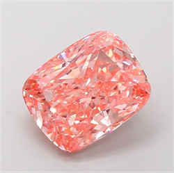 Picture of Lab Grown Diamond 3.08 Carats, CUSHION MODIFIED with  Cut, Fancy Vivid Pink Color, VS1 Clarity and Certified by IGI