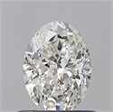 Natural Diamond 0.58 Carats, Oval with  Cut, F Color, VS1 Clarity and Certified by GIA