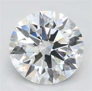 Picture of Lab Grown Diamond 2.67 Carats, Round with Excellent Cut, D Color, IF Clarity and Certified by GIA