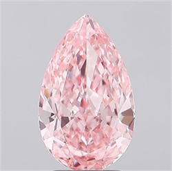Picture of Lab Grown Diamond 2.54 Carats, Pear with  Cut, Fancy Vivid Pink Color, VVS2 Clarity and Certified by IGI