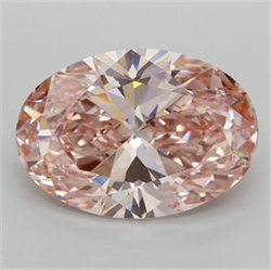 Picture of Lab Grown Diamond 5.05 Carats, Oval with  Cut, Fancy Vivid Pink Color, VVS2 Clarity and Certified by IGI