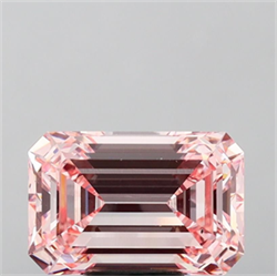 Picture of Lab Grown Diamond 6.45 Carats, Emerald with  Cut, Fancy Intense Pink Color, VS2 Clarity and Certified by IGI