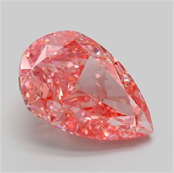 Picture of Lab Grown Diamond 8.67 Carats, Pear with  Cut, Fancy Vivid Pink Color, VS1 Clarity and Certified by IGI