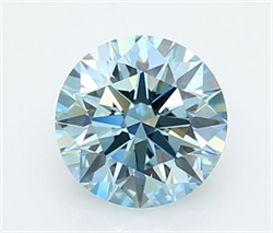 Picture of Lab Grown Diamond 2.03 Carats, Round with Ideal Cut, Fancy Vivid Blue Color, VVS2 Clarity and Certified by IGI