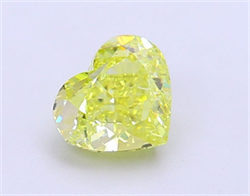 Picture of Lab Grown Diamond 1.50 Carats, Heart with  Cut, Fancy Vivid Yellow Color, VVS2 Clarity and Certified by IGI