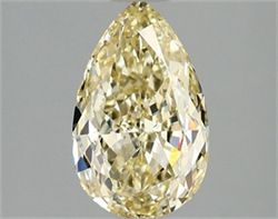 Picture of Lab Grown Diamond 1.58 Carats, Pear with  Cut, Fancy Yellow Color, VVS2 Clarity and Certified by IGI