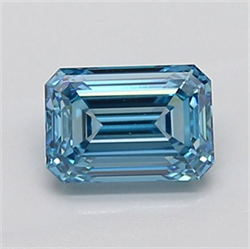 Picture of Lab Grown Diamond 2.02 Carats, Emerald with  Cut, Fancy Vivid Blue Color, VS1 Clarity and Certified by IGI