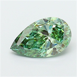 Picture of Lab Grown Diamond 1.79 Carats, Pear with  Cut, Fancy Vivid Green Color, VS1 Clarity and Certified by IGI