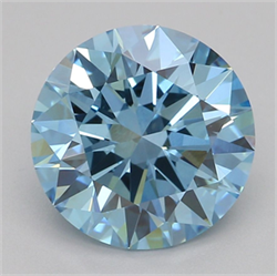 Picture of Lab Grown Diamond 2.04 Carats, Round with Ideal Cut, Fancy Vivid Blue Color, VS1 Clarity and Certified by IGI
