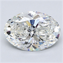 Natural Diamond 2.21 Carats, Oval with  Cut, G Color, SI1 Clarity and Certified by GIA