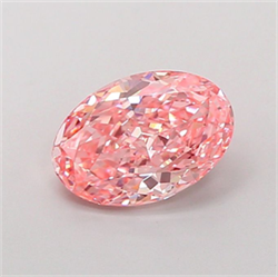 Picture of Lab Grown Diamond 1.67 Carats, Oval with  Cut, Fancy Vivid Pink Color, VVS2 Clarity and Certified by IGI