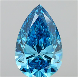 Picture of Lab Grown Diamond 6.03 Carats, Pear with  Cut, Fancy Vivid Blue Color, VS1 Clarity and Certified by IGI