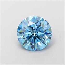 Picture of Lab Grown Diamond 2.08 Carats, Round with Ideal Cut, Fancy Vivid Blue Color, VVS2 Clarity and Certified by IGI