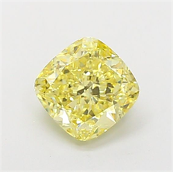 Picture of Lab Grown Diamond 1.69 Carats, CUSHION MODIFIED with  Cut, Fancy Intense Yellow Color, VS2 Clarity and Certified by IGI