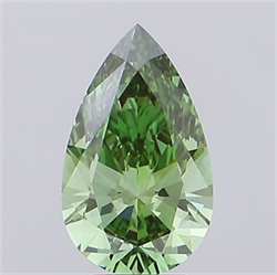 Picture of Lab Grown Diamond 3.58 Carats, Pear with  Cut, Fancy Vivid Green Color, VS1 Clarity and Certified by IGI