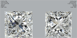 Foto Diamante Natural 1.01 quilates, Princesa , Color G, claridad VS2 y certificado GIA de