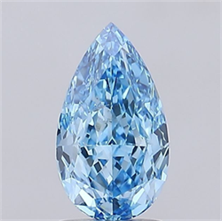 Picture of Lab Grown Diamond 2.02 Carats, Pear with  Cut, Fancy Vivid Blue Color, VS2 Clarity and Certified by IGI