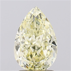 Picture of Lab Grown Diamond 2.04 Carats, Pear with  Cut, Fancy Light Yellow Color, VS1 Clarity and Certified by IGI
