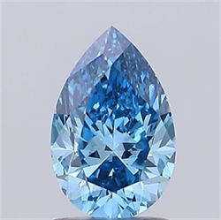 Picture of Lab Grown Diamond 1.52 Carats, Pear with  Cut, Fancy Vivid Blue Color, VS1 Clarity and Certified by IGI