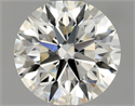 Natural Diamond 0.90 Carats, Round with Excellent Cut, H Color, VVS1 Clarity and Certified by HRD
