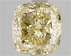 Picture of Lab Grown Diamond 3.06 Carats, CUSHION MODIFIED with  Cut, Fancy Intense Yellow Color, VS2 Clarity and Certified by IGI