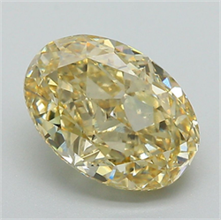 Picture of Lab Grown Diamond 3.08 Carats, Oval with  Cut, Fancy Intense Yellow Color, VS1 Clarity and Certified by IGI