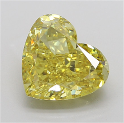 Picture of Lab Grown Diamond 9.08 Carats, Heart with  Cut, Fancy Vivid Yellow Color, VS2 Clarity and Certified by IGI