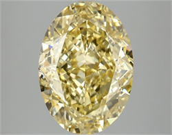 Picture of Lab Grown Diamond 5.10 Carats, Oval with  Cut, Fancy Intense Yellow Color, VS1 Clarity and Certified by IGI