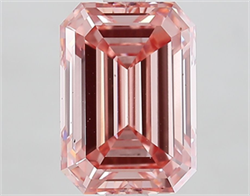 Picture of Lab Grown Diamond 3.51 Carats, Emerald with  Cut, Fancy Vivid Pink Color, VS1 Clarity and Certified by IGI