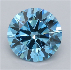 Picture of Lab Grown Diamond 1.41 Carats, Round with Excellent Cut, Fancy Vivid Blue Color, VVS1 Clarity and Certified by IGI
