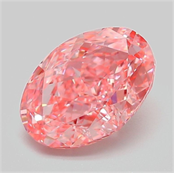 Picture of Lab Grown Diamond 2.09 Carats, Oval with  Cut, Fancy Vivid Pink Color, VVS2 Clarity and Certified by IGI