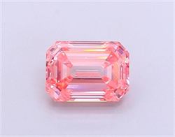 Picture of Lab Grown Diamond 1.60 Carats, Emerald with  Cut, Fancy Vivid Pink Color, VS2 Clarity and Certified by IGI