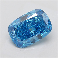 Picture of Lab Grown Diamond 2.50 Carats, CUSHION MODIFIED with  Cut, Fancy Vivid Blue Color, VVS2 Clarity and Certified by IGI