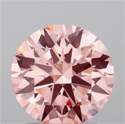 Picture of Lab Grown Diamond 1.52 Carats, Round with Ideal Cut, Fancy Intense Pink Color, VS1 Clarity and Certified by IGI