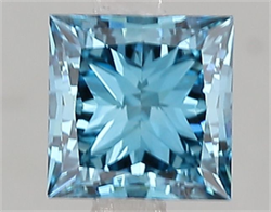 Picture of Lab Grown Diamond 1.61 Carats, Princess with  Cut, Fancy Vivid Blue Color, VS1 Clarity and Certified by IGI