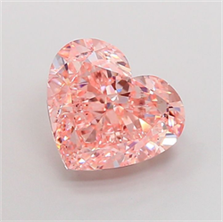 Picture of Lab Grown Diamond 7.07 Carats, Heart with  Cut, Fancy Vivid Pink Color, VS1 Clarity and Certified by IGI