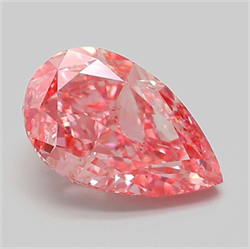 Picture of Lab Grown Diamond 3.09 Carats, Pear with  Cut, Fancy Vivid Pink Color, VVS2 Clarity and Certified by IGI
