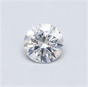 Natural Diamond 0.43 Carats, Round with Excellent Cut, F Color, I1 Clarity and Certified by GIA