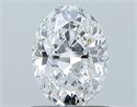 Natural Diamond 1.00 Carats, Oval with  Cut, D Color, SI2 Clarity and Certified by GIA
