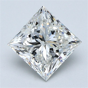 Foto Diamante Natural 1.71 quilates, Princesa , Color H, claridad VS1 y certificado GIA de