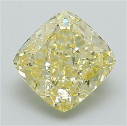 Picture of Lab Grown Diamond 1.57 Carats, CUSHION MODIFIED with  Cut, Fancy Intense Yellow Color, VS1 Clarity and Certified by IGI