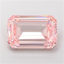 Picture of Lab Grown Diamond 3.50 Carats, Emerald with  Cut, Fancy Intense Pink Color, VS1 Clarity and Certified by IGI