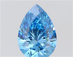 Picture of Lab Grown Diamond 1.45 Carats, Pear with  Cut, Fancy Vivid Blue Color, VVS2 Clarity and Certified by IGI