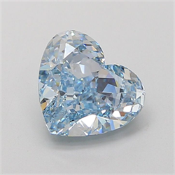 Picture of Lab Grown Diamond 2.50 Carats, Heart with  Cut, Fancy Vivid Blue Color, VS2 Clarity and Certified by IGI