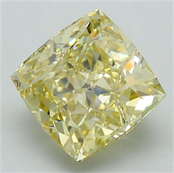 Picture of Lab Grown Diamond 3.29 Carats, Cushion with  Cut, Fancy Intense Yellow Color, VS1 Clarity and Certified by IGI