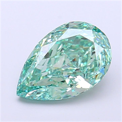 Picture of Lab Grown Diamond 2.55 Carats, Pear with  Cut, Fancy Vivid Green Color, VVS2 Clarity and Certified by IGI
