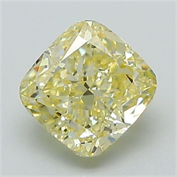 Picture of Lab Grown Diamond 1.38 Carats, Cushion with  Cut, Fancy Intense Yellow Color, VS1 Clarity and Certified by IGI