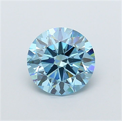 Picture of Lab Grown Diamond 3.00 Carats, Round with Ideal Cut, Fancy Vivid Blue Color, VS1 Clarity and Certified by IGI