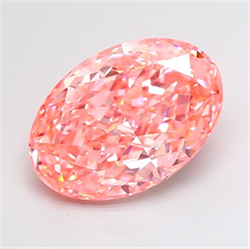 Picture of Lab Grown Diamond 2.82 Carats, Oval with  Cut, Fancy Vivid Pink Color, VVS2 Clarity and Certified by IGI